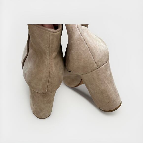 Schutz Womens Size 9.5 Neutral Beige Cibby Suede Heel Bootie Boots - Picture 7 of 12